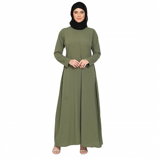 A-line inner abaya with a complementary Hijab-Jade Green